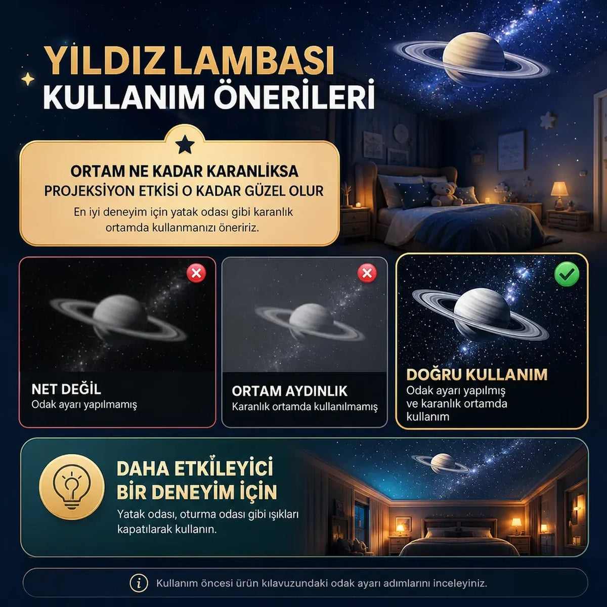 Bebek Projeksiyon Gece Lambası
